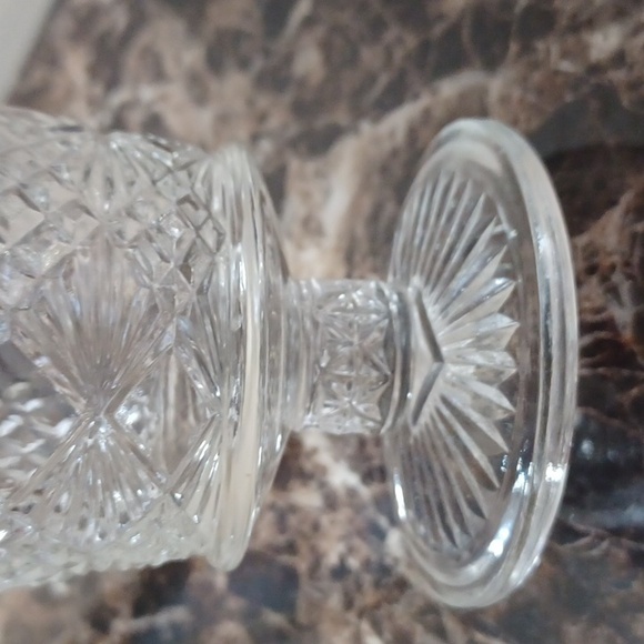 Vintage Hazel Atlas Big Top Peanut Butter Clear Pressed Glass Footed Tumbler - Picture 3 of 6